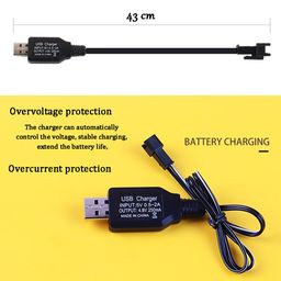 jubobu RC Model Battery Charger Cable,SM-2P Connector Plug,4.8 V 250mA,Charging Protection Circuit and Indicator Light,Lithium Battery Charger for RC Drone Toys&Multipurpose Batteries-1Pc image 2