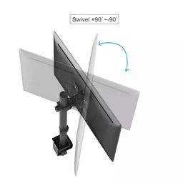 Rife Single Monitor Mount for 13-32 Inch Computer Screens, Improved LCD/LED Monitor Riser, Height/Angle Adjustable Single Desk Mount Stand, Holds up to 17.6lbs, Black image 2