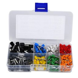 400 Pcs Insulated Crimp Terminal,8 Kind Tin Plated Copper with PVC Insulator Pin End Terminal Kit Butt Fork Wire Connectors image 1