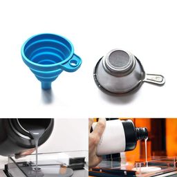 3D Printer Resin Filter, 3D Printer Accessories Silicone Collapsible Funnel with Stainless Steel Resin Filter Cup, for Anycubic/Elegoo Mars Photon Sparkmaker image 2