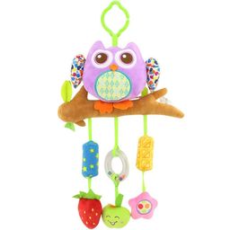 SMILE BABY Plush Hanging Toy Rattles for Crib and Stroller Keep Your Baby Entertained and Engaged. Soft, Colorful, and Safe, They Stimulate Sensory Development and are Perfect for Playtime Fun(OWL) image 1