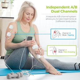 AUVON Dual Channel TENS Unit Muscle Stimulator Machine with 20 Modes, 2" and 2"x4" TENS Unit Electrode Pads image 3