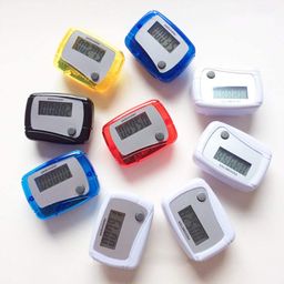 jowxsx Portable Counter Mini Digital LCD Pedometer Sports Walking Running Step Counter Meter Walking Distance Miles, Daily Target Monitor, Exercise Time, Calorie Counter Red image 2
