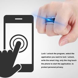 Smart Ring, Nfc Unisex Adult Multi-Function Smart Rings Magic Wearable Device Universal For Mobile Phone, Connecte To The Mobile Phone Function Operation And Sharing Of Data(7In) image 2