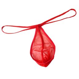 myza Men's G-String Thong in Net Fabric - Low Rise, Conical Pouch, Solid Colors image 2