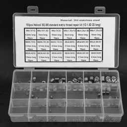 180Pcs Threaded Insert,M2 M3 M,4 M5 M6 M8 Wire Threaded Insert Stainless Steel Thread Repairing Tool with Storage Box image 3