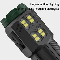 Evolluxi 4 Mode Led Torch Lights Rechargeable Emergency Light Multifunctional Portable Flashlight High Power Long Distance Beam Range Car Rescue Torch with Hammer Window Glass image 2