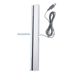 Wii Sensor Bar, Wired Infrared Ray Sensor Bar Compatible with Wii and Wii U Console Wii Motion Sensor Bar, Includes Clear Stand, White image 2