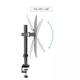 Rife Single Monitor Mount for 13-32 Inch Computer Screens, Improved LCD/LED Monitor Riser, Height/Angle Adjustable Single Desk Mount Stand, Holds up to 17.6lbs, Black image 5