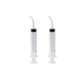 pets wizard Hand Feeding Syringe with Curve Tip for Birds, Hamsters, Puppys & Kittens (Pack of 2) Transparent (12 ML Curve Tip Syringe) Pack of 2 Syringe image 1