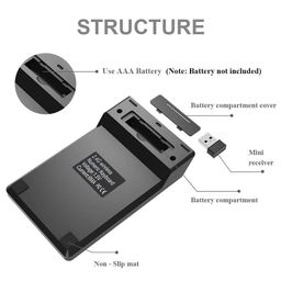 Vyar 2.4 GHz Wireless Numeric Keypad, Slim Mini Number Pad Keyboard for Laptop PC Notebook Desktop, Black image 2