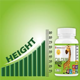 Immunescience Calcium For Kids With Vitamin D3 (Vit d),Magnesium,Zinc,Vitamin C,L lysine Multivitamin Supplement For Strong Bone,Teeth,Height,& Growth - 60 Chewable Tablets (Pack 1), 250 grams image 4