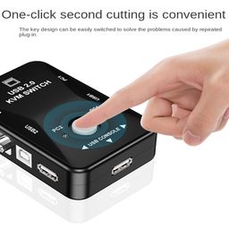 2 Port KVM Switch VGA USB Console 2 In 1 Out With Button Connects Printer Keyboard Mouse display device image 2