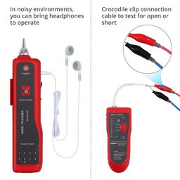 Meshiv Wire Tracker, Cable Break Point Tester for Network Cable (RJ45), Ethernet LAN, Telephone Line (Red-AR - 868) image 3