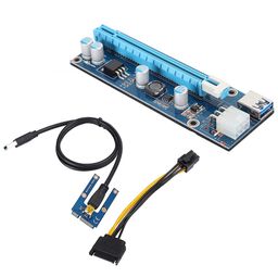 wowobjects PCIe Adapter Power Cable 4 Solid Capacitors PCI Express Mini PCI-E to PCI Express16x Extender Riser Fixed Buckle Slot Thick Pure Copper Core Wire for Mining image 1