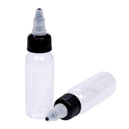 SHIELD PLUS 30ml Empty Tattoo Ink Bottles,2pcs 1oz Tattoo Twist Cap Plastic Clear Transparent Tattoo Pigment Container Bottle 1oz,30ml Tattoo Squeeze Bottles (2 Count) image 1