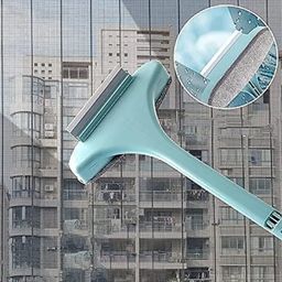 UCRAVO 2pcs 2 in 1 Multifunctional Window Mesh Screen Brush Window Cleaner Magic Broom Wiper Telescopic Long Handle Window Mop Squeegee Wiper with Hanging Hole, Sofa Scraper Household Cleaning Tool image 4