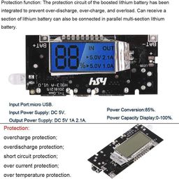 Electrobot Dual USB Power Bank Module 5V 1A/2.1A with LCD Display – 18650 Lithium Battery Charging Protection Board for DIY Mobile Power Projects image 2