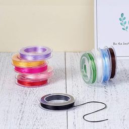 deziine Deziine� 10 Rolls Mixed Color Crystal Elastic Cord Strong Stretchy Beading Thread String 0.8mm image 3