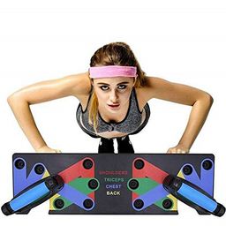 AR Mall 9 in 1 Color Coded Push Up Board System Body Building Fitness Exercise Tools Push Up Bracket Board Push Up Board Training Rack for Men and Women Home Exercise image 3