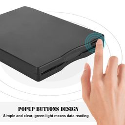 Portable External Diskette Disk Drive Diskette, External Diskette with Shockproof Foot Pads Floppy Disk Drive, for Notebook Home image 2