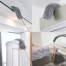 Hallstatt 2025 Upgraded Long Handle Microfiber Feather Ceiling Duster for Dust Cleaning with extendable Pole 100 Inch with Anti Scratch Bendable Brush for Cleaning High Cobweb Stick high Ceiling Fan image 4