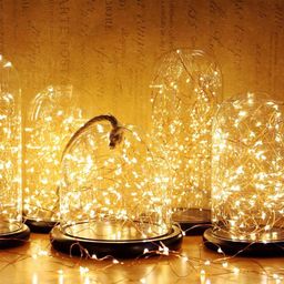 XERGY 33 Feet 100 Led Copper Wire Fairy String Lights 8 Modes Usb Powered With Remote Control -Corded Electric,Warm White (Pack Of 1) image 4