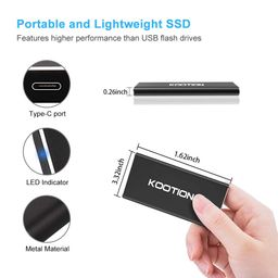 KOOTION 120GB External Solid State Drive, Portable SSD USB 3.2 Gen 2 Type C, 120GB Mini Portable Solid State Drive for Mac Windows Android Linux image 5