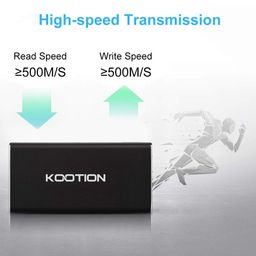 KOOTION 120GB External Solid State Drive, Portable SSD USB 3.2 Gen 2 Type C, 120GB Mini Portable Solid State Drive for Mac Windows Android Linux image 2