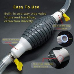 LAYZOO Fuel Transfer Pump, Oil Transfer Pump, High Flow Siphon Hand Oil Pump, Portable Manual Car Fuel Transfer Pump for Petrol Diesel Oil Liquid Water Fish Tank with 2M Syphon Hose (Multi) image 4