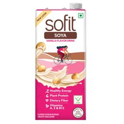 Sofit SOYA Drink Vanilla, 1000ml - Pack of 2 (2 x 1000ml)| Vegan Drink |Enriched with Plant Protein, Dietary fibers, Vitamins and Calcium | Lactose Free | Gluten Free | Preservatives Free image 1