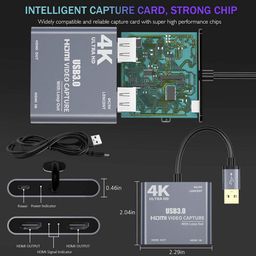 Etzin HDMI Video Capture Card, HDMI to USB 3.0 Device, Full HD 1080P 60fps Live Game Capture Recording Box With HDMI Loop-out Support Windows 7/8/10 Linux Twitch for PS3/4 Switch Xbox Streaming and Recording-(EPL-797HVC) image 4