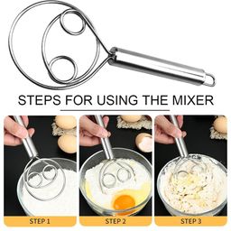 Stodern Multifunctional Stainless Steel Dough Mixer - Time-Saving Baking Tools, Atta Kneader, Manual Egg Beater for Bread, Cake, Pizza, Pastry, Roti with Hanging Hole image 4