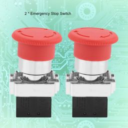 jingyig Emergency Switch, 10A Red Screw Fixation Emergency Stop Switch for Contactor for Relay for with Electromagnetic Starter image 2