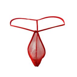 myza Men's G-String Thong in Net Fabric - Low Rise, Conical Pouch, Solid Colors image 1