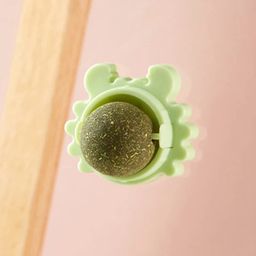sunkizzrs Catnip Toy (1 Pcs) Catnip Balls Catnip Wall Toys for Cats Rotatable Edible Mint Natural Healthy Teeth Cleaning Chew Claw Toy for Cat/Kitten (Green) image 3