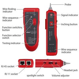 XIKKART Wire Tracker, Ethernet Network Cable Tester Kit RJ11 RJ45 CAT5/5e CAT6 LAN Wire Portable Line Finder With Passthrough Crimping Tool, Wire Stripper And Cutter,(Combo Kit) image 2