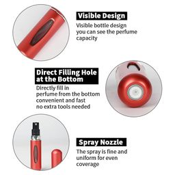 Saiveina Portable 5ml Mini Atomizer Bottles, Refillable Perfume Spray, Scent Pump Case, Empty Bottles for Travel and Outgoing (4 Pack) image 4