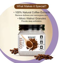 DR.RASHEL Coffee Scrub Face & Body,Re-Sculpting Scrub for Brightening Vitamin & Dark Circle (380 Ml) image 5