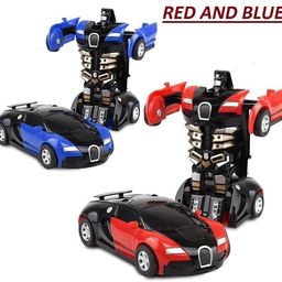 TEC TAVAKKAL Plastic Battery Operated Converting Car to Robot, Robot to Car Automatically, Robot Toy, with Light and Sound for Kids Indoor and Outdoor 3 Year, Pack of 1 (Blue) image 2