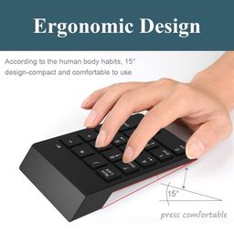 ruhza Wireless Numeric Keypad, 2.4Ghz 18 Keys USB Silent Number Pad, Portable Keyboard for Laptop, Desktop, PC, Computer, Tablet image 4