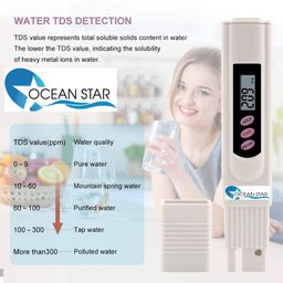 ocean star technologies OCEAN STAR Imported Digital LCD TDS Meter for RO Water Filter Tester and Measuring with Carry Case with pH 1-14 Test Indicator Litmus pH Paper, image 5