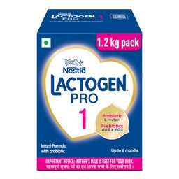 Lactogen Pro 1 Powder, 1.2Kg Pack, 0-6 Months, Infant Formula With Probiotic And Prebiotics image 1