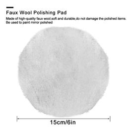 Massmot 5 Pcs 6 Inch Wool Buffing Pads, Soft Faux Wool, Universal Use in Waxing and Buffing for Drill Buffer Attachment with M14 Drill Adapter (3 x Polishing Pads, 1 x Backing Pad, 1 x M14) image 3