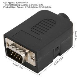 meiyya Terminal Connector, Terminals Signal Module, Male Terminals Connector 2pcs DB9 Pin for Pin Connections image 5