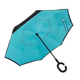 owen kyne Windproof Double Layer Folding Inverted Umbrella, Self Stand Upside-Down Rain Protection Car Reverse Umbrellas with C-Shaped Handle image 1