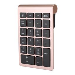 Numeric Key Pads - Wireless Number Pad Portable Mini USB 24GHz 22Key Numeric Keypad with Receiver Ergonomic Design Scissor Foot Keycap Keyboard for Rose Gold image 1