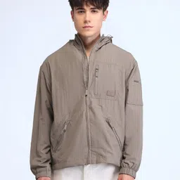 Flying Machine Men Hooded Solid Casual Bomber Jacket-picture-12