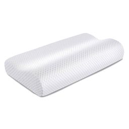 PumPum Cervical Orthopaedic Memory Foam Regular Size Contour Neck Support Pillow with Removable Zip Cover - White-21