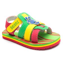 Beanz Unisex Rabbit Applique Detailed Velcro Closure Sandals - Green Red-image-11